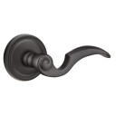 Emtek 72012-NA-FB Napoli Lost Wax Door Lever Privacy Set With #12 Rosette Flat Black Bronze