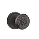 Emtek 72012-PT-FB Petal Lost Wax Door Knob Privacy Set With #12 Rosette Flat Black Bronze