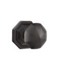 Emtek 71015-OCK-FB Octagon Lost Wax Door Knob Passage Set With #15 Rosette Flat Black Bronze