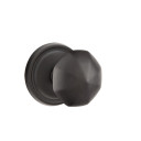Emtek 72012-OCK-FB Octagon Lost Wax Door Knob Privacy Set With #12 Rosette Flat Black Bronze