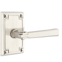 Emtek 5055-AC-US15 Arts & Crafts Door Lever Dummy Set With Arts & Crafts Rosette Satin Nickel