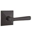 Emtek 5056-AC-US19 Arts & Crafts Door Lever Dummy Set With Hammered Rosette Flat Black