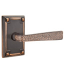 Emtek 5105-HM-US10B Hammered Arts & Crafts Door Lever Passage Set With Arts & Crafts Rosette Oil Rubbed Bronze