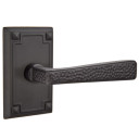 Emtek 5105-HM-US19 Hammered Arts & Crafts Door Lever Passage Set With Arts & Crafts Rosette Flat Black