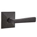 Emtek 5056-HM-US19 Hammered Arts & Crafts Door Lever Dummy Set With Hammered Rosette Flat Black
