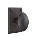 Emtek 5205-HE-US19 Hammered Egg Door Knob Privacy Set With Arts & Crafts Rosette Flat Black
