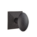 Emtek 5206-HE-US19 Hammered Egg Door Knob Privacy Set With Hammered Rosette Flat Black