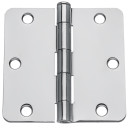 Dynasty Hardware 3-1/2" Door Hinges 1/4" Radius Corner, Polished Chrome
