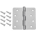 Dynasty Hardware 4" Door Hinges 1/4" Radius Corner, Satin Nickel