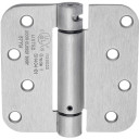 Dynasty Hardware 4" x 4" Mortise Spring Hinge with 5/8" Radius Corners, Satin Nickel - Pack Of 2 Hinges