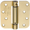 Dynasty Hardware 4" x 4" Mortise Spring Hinge with 5/8" Radius Corners, Satin Brass - Pack Of 2 Hinges