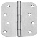 Dynasty Hardware 4" Door Hinges 5/8" Radius Corner, Satin Nickel
