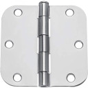 Dynasty Hardware 3-1/2" Door Hinges 5/8" Radius Corner, Polished Chrome