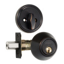 Dynasty Hardware DB-100-12P Single Cylinder Deadbolt, Aged Oil Rubbed Bronze