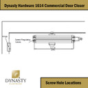 Dynasty Hardware 1614-ALUM Grade 1 Door Closer, Size 1-4, ADA Compliant Aluminum