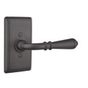 Emtek 7203-N-FBS Normandy Door Lever Privacy Set With Wrought Steel #3 Rosette Flat Black Steel