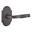 Emtek 7201-SC-FBS San Carlos Door Lever Privacy Set With Wrought Steel #1 Rosette Flat Black Steel