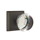 Emtek 7111-PC-MB Providence Crystal Door Knob Passage Set With Sandcast Bronze #6 Rosette Medium Bronze
