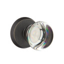 Emtek 7206-PC-MB Providence Crystal Door Knob Privacy Set With Sandcast Bronze #2 Rosette Medium Bronze