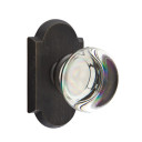 Emtek 7208-PC-MB Providence Crystal Door Knob Privacy Set With Sandcast Bronze #1 Rosette Medium Bronze