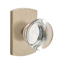 Emtek 7200-PC-TWB Providence Crystal Door Knob Privacy Set With Sandcast Bronze #4 Rosette Tumbled White Bronze