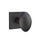 Emtek 5050-HE-US19 Hammered Egg Door Knob Dummy Set With Square Rosette Flat Black