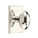 Emtek 5052-HE-US14 Hammered Egg Door Knob Dummy Set With Modern Rectangular Rosette Polished Nickel