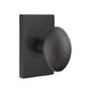 Emtek 5052-HE-US19 Hammered Egg Door Knob Dummy Set With Modern Rectangular Rosette Flat Black