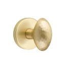 Emtek 5059-HE-US4 Hammered Egg Door Knob Dummy Set With Disk Rosette Satin Brass