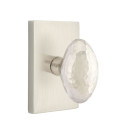 Emtek 5112-HE-US15 Hammered Egg Door Knob Passage Set With Modern Rectangular Rosette Satin Nickel