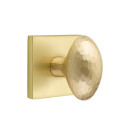 Emtek 5210-HE-US4 Hammered Egg Door Knob Privacy Set With Square Rosette Satin Brass