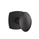Emtek 5306-HE-US19 Hammered Egg Door Knob Dummy Set With Urban Modern Rosette Flat Black