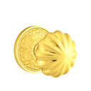 Emtek 8206-MN-US3 Melon Door Knob Privacy Set With Lancaster Rosette Polished Brass
