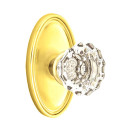 Emtek 8220-AS-US3 Astoria Clear Crystal Door Knob Privacy Set With Oval Rosette Polished Brass