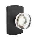 Emtek 7050-MDC-MB Modern Disc Crystal Door Knob Dummy Set With Sandcast Bronze #4 Rosette Medium Bronze