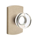 Emtek 7050-MDC-TWB Modern Disc Crystal Door Knob Dummy Set With Sandcast Bronze #4 Rosette Tumbled White Bronze