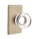 Emtek 7054-MDC-TWB Modern Disc Crystal Door Knob Dummy Set With Sandcast Bronze #3 Rosette Tumbled White Bronze