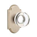 Emtek 7058-MDC-TWB Modern Disc Crystal Door Knob Dummy Set With Sandcast Bronze #1 Rosette Tumbled White Bronze