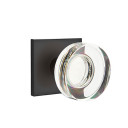 Emtek 5050-MDC-US19 Modern Disc Door Knob Dummy Set With Square Rosette Flat Black