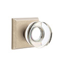 Emtek 7061-MDC-TWB Modern Disc Crystal Door Knob Dummy Set With Sandcast Bronze #6 Rosette Tumbled White Bronze