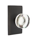 Emtek 7104-MDC-MB Modern Disc Crystal Door Knob Passage Set With Sandcast Bronze #3 Rosette Medium Bronze