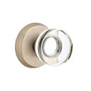 Emtek 7206-MDC-TWB Modern Disc Crystal Door Knob Privacy Set With Sandcast Bronze #2 Rosette Tumbled White Bronze