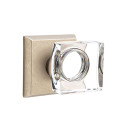 Emtek 7211-MSC-TWB Modern Square Crystal Door Knob Privacy Set With Sandcast Bronze #6 Rosette Tumbled White Bronze