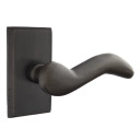Emtek 7204-CD-MB Cody Sandcast Bronze Door Lever Privacy Set With #3 Rosette Medium Bronze