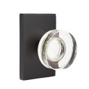 Emtek 5052-MDC-US19 Modern Disc Door Knob Dummy Set With Modern Rectangular Rosette Flat Black