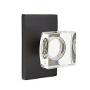 Emtek 5052-MSC-US10B Modern Square Door Knob Dummy Set With Modern Rectangular Rosette Oil Rubbed Bronze