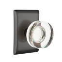 Emtek 5051-MDC-US19 Modern Disc Door Knob Dummy Set With Neos Rosette Flat Black