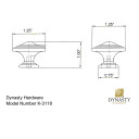 Dynasty Hardware K-3118-FB Newport Cabinet Knob, Flat Black