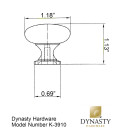 Dynasty Hardware K-3910-10B Mushroom Cabinet Knob Oil Rubbed Bronze