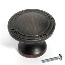 Dynasty Hardware K-4001-12P Ribbon and Reed Cabinet Knob, Aged Oil Rubbed Bronze